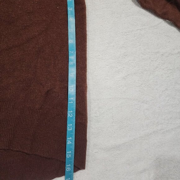 Burnt Orange Brown Turtleneck Thin Sweater - Picture 3 of 5